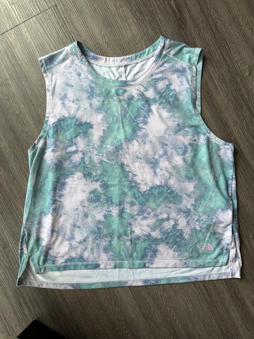 The North Face Women's Mint & Blue Tie-Dye Sleeveless Tank Top - Size Large
